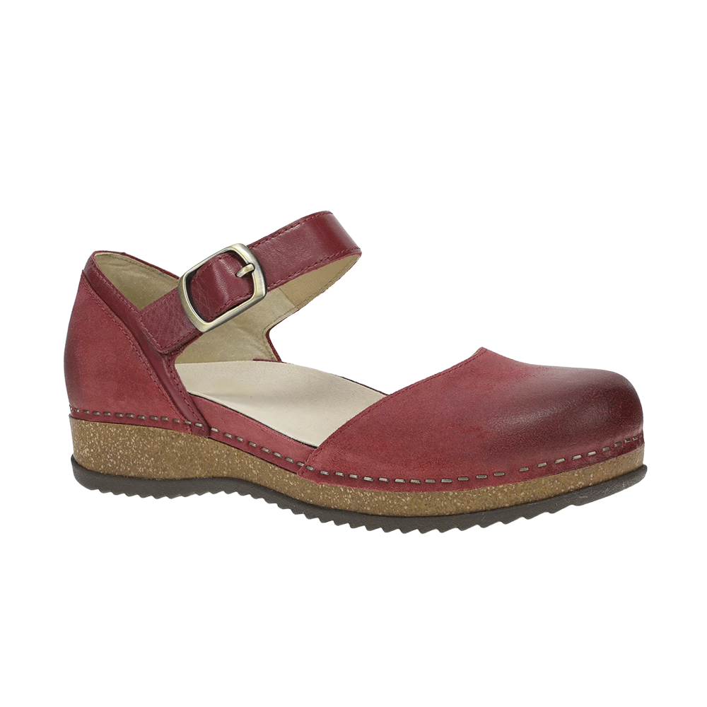 Dansko Mae-Red Burnished Suede