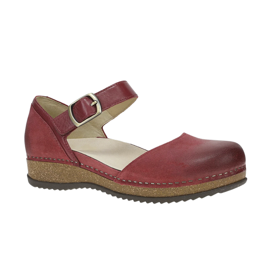 Dansko Mae-Red Burnished Suede