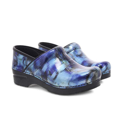 Dansko Professional Blue Brush Patent Clog Pair